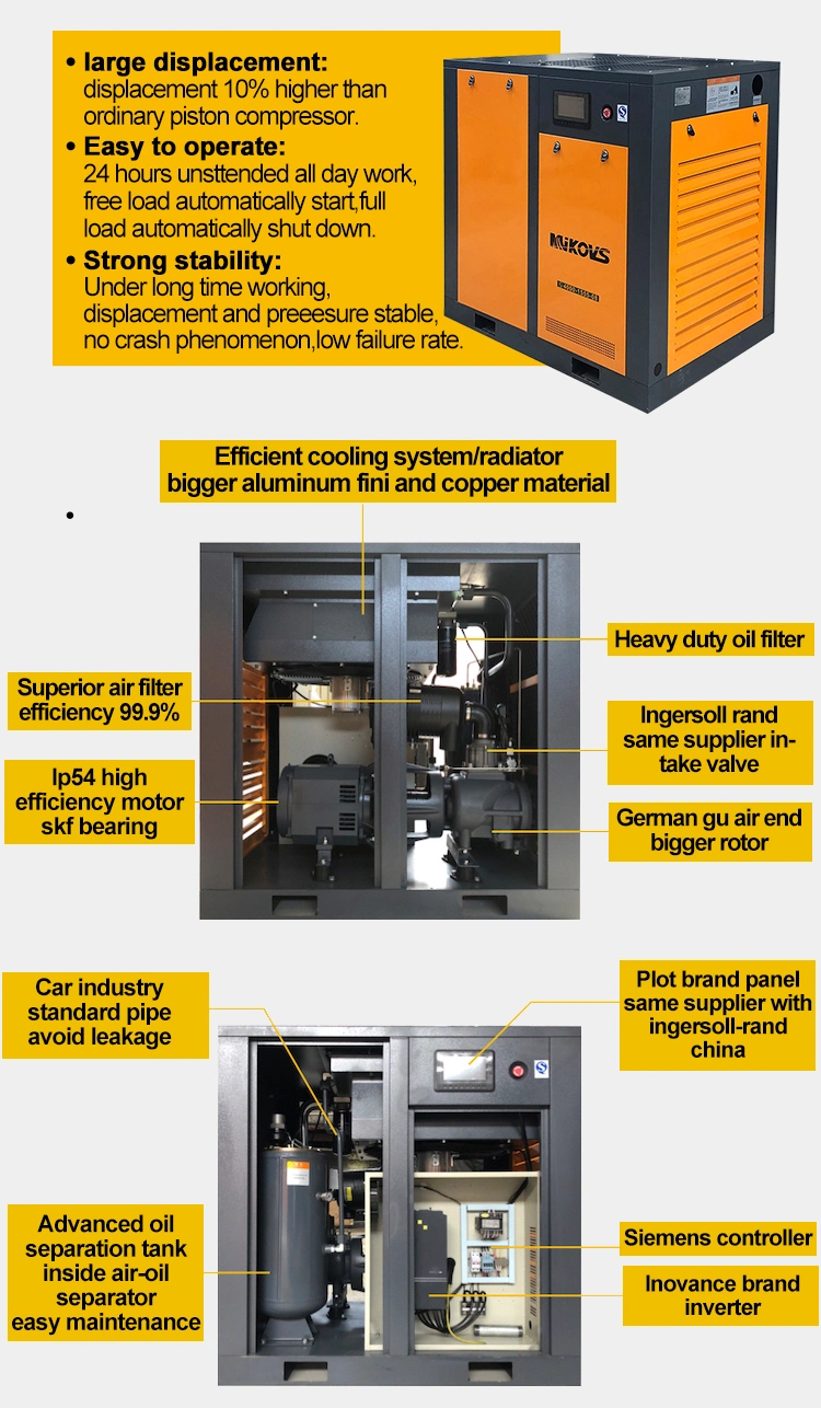 Oil Injected Directly Driven Fixed Speed Screw Air Compressors